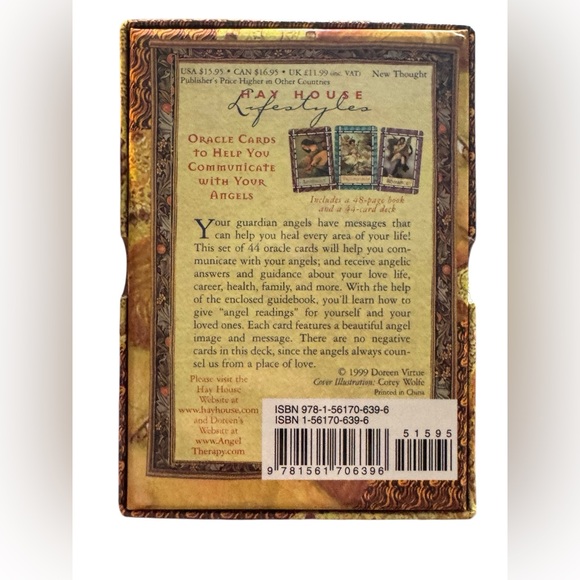 Healing with the Angels Oracle Cards C1999 Orig Deck 1st issue Hay House OOP - Picture 2 of 3